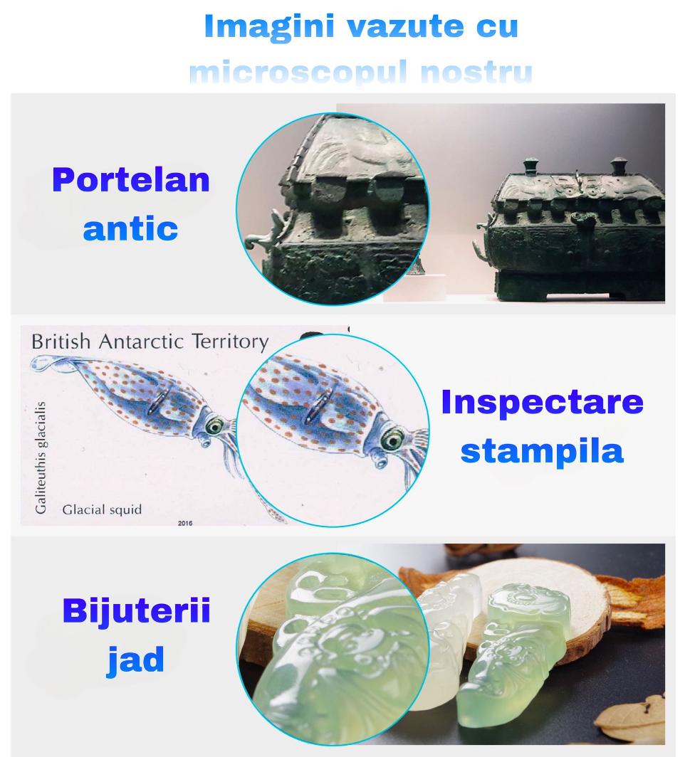 Microscop digital Premium, cu lumina LED, de inalta putere 1000x, cu 3 adaptoare, linie de metraj, stand