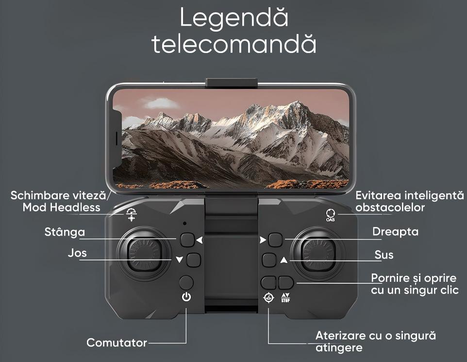 Drona HexaCraft, HC12 - Trend, 5G, pentru incepatori, copii sau adulti, distanta maxima 800M, 3 camere HD 8K, material rezistent la coliziuni, Altitude Hold Mode, Orbital Motion, Senzor de detectare a obiectelor, portocalie