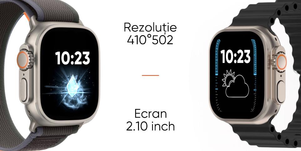 Ceas Smartwatch, Touchscreen, Ecran AMOLED, Asistent vocal, Monitorizarea starii de sanatate, Fitness, Meniu Waterfall, Cadran AI, Rezistent la apa si socuri, Silver