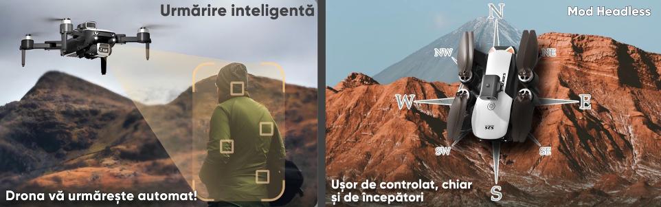 Drona profesionala Premium, Original S-Series, HexaCraft, 8K, camera imbunatatita, 3MP, distanta maxima 3000M, Follow Me, Evitare obstacole, Rotire si inconjurare 360*, Ruta automata, Recunoastere Gesturi, HeadLess, alb